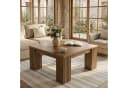 Tribesigns Couchtisch 100 cm Quadratisch Braun Geriffelte Beine Bild 1