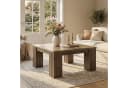 Tribesigns Couchtisch 100 cm Quadratisch Braun Geriffelte Beine Bild 3