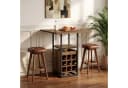 Tribesigns Bartisch 95cm quadratisch mit Weinregal und Glashalter Bild 5