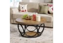Tribesigns Runder Couchtisch Industrial 2-Tier Braun/Schwarz Bild 5