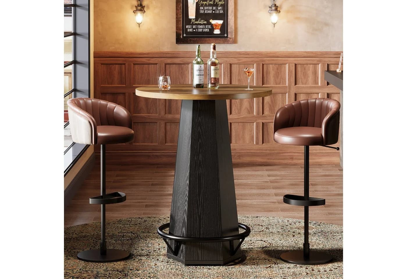 Tribesigns Bartisch Rund Industrial Stehtisch 80cm Ø - Bild 2