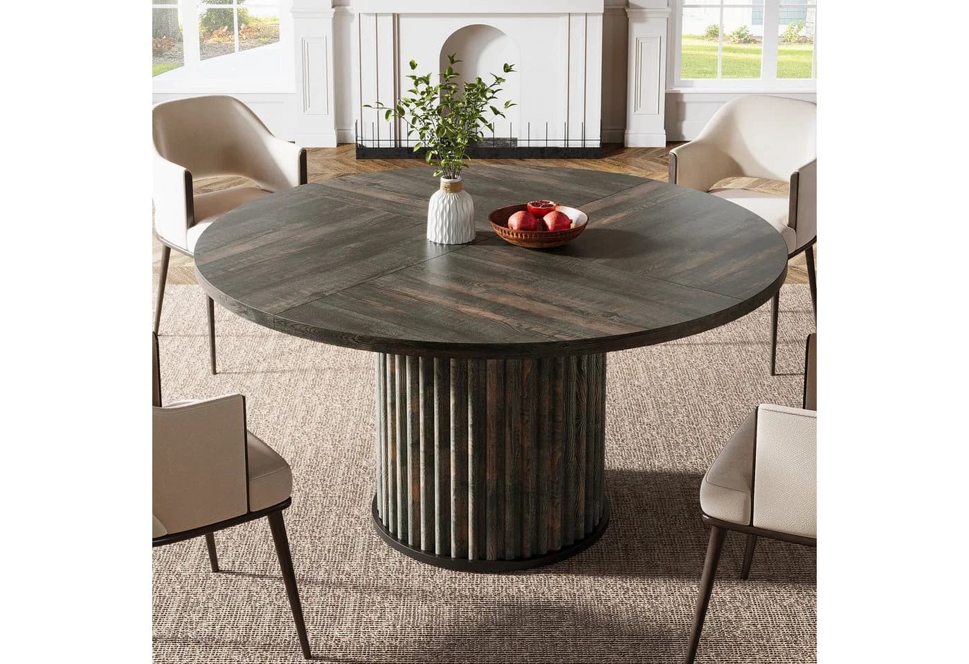 Tribesigns Esstisch 120cm Runder Esstisch für 4-6 Personen - Bild 2