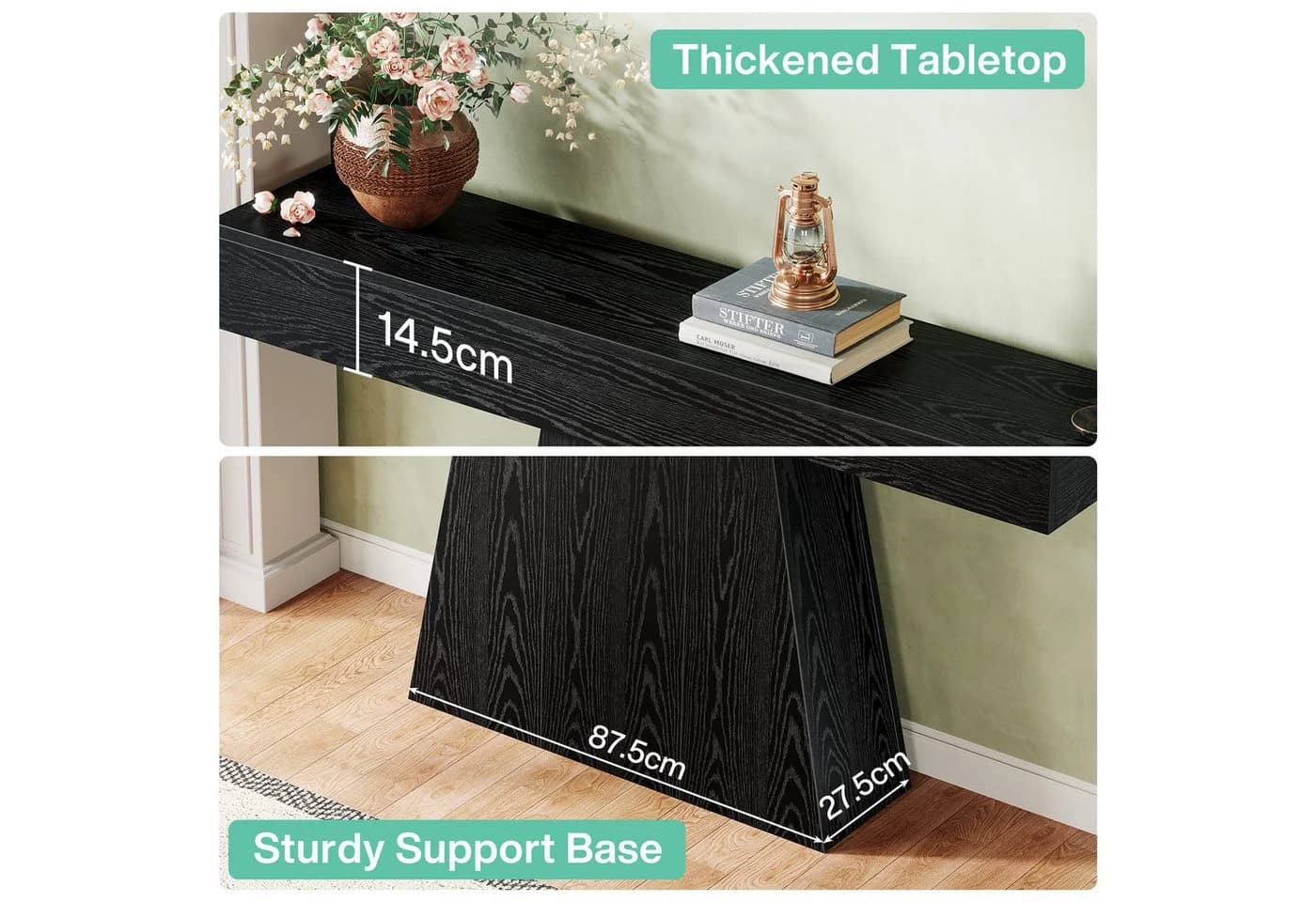 Tribesigns Konsolentisch 160 cm Schwarz Modern - Bild 5