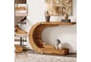 Tribesigns Konsolentisch Holz C-förmiger Flurtisch 110x35cm Beistelltisch Sofatisch Bild 1