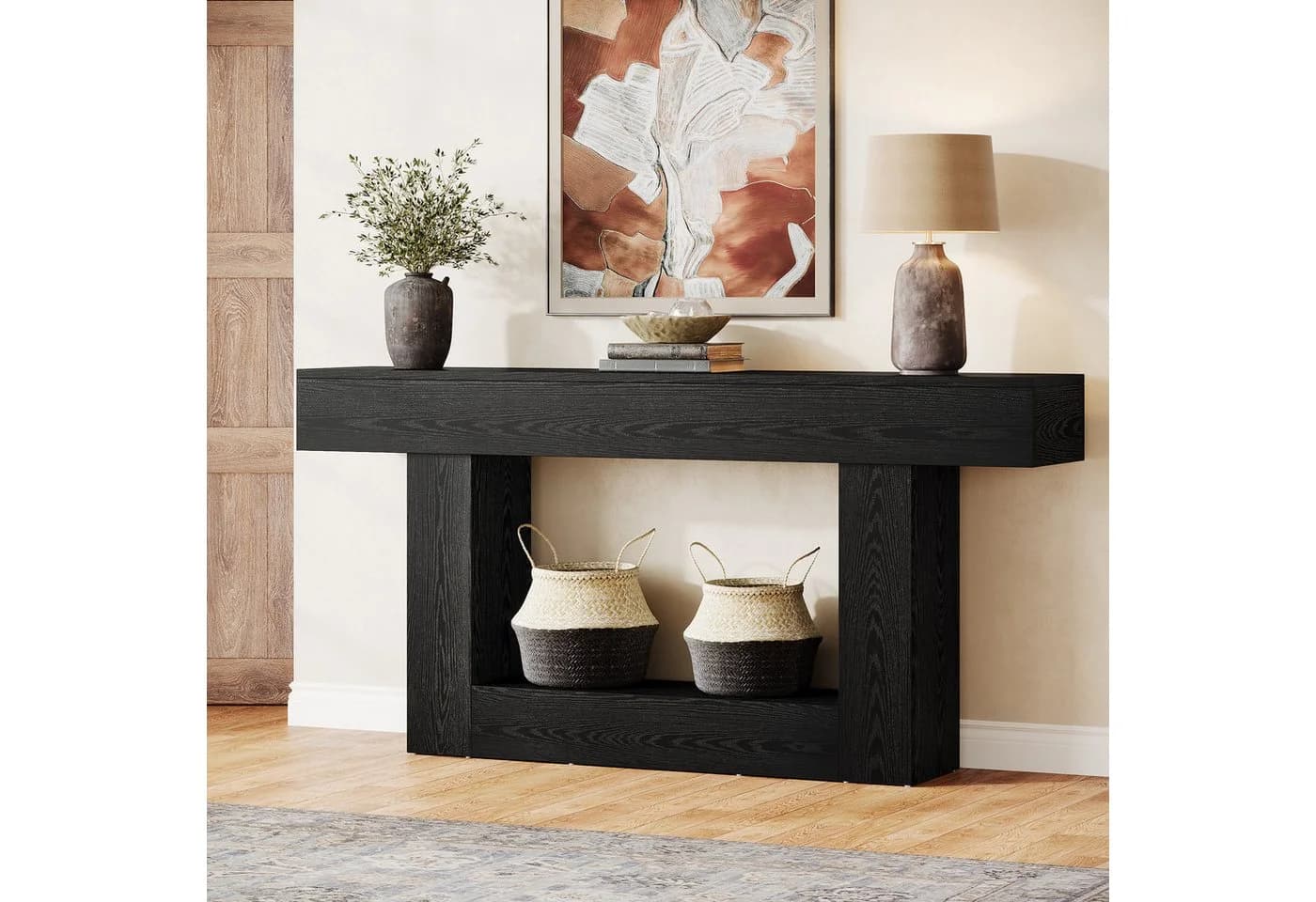 Tribesigns Konsolentisch 160cm Schwarz Landhausstil - Bild 2