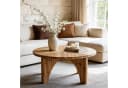 Tribesigns Couchtisch Runde 80 cm Braun Landhausstil Bild 3