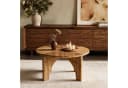 Tribesigns Couchtisch Runde 80 cm Braun Landhausstil Bild 5