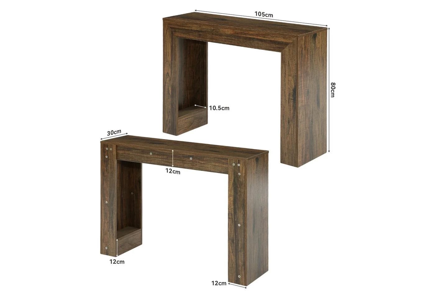 Tribesigns Konsolentisch 105 cm Flurtisch Farmhouse Design - Bild 5