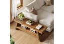 Tribesigns Schuhbank 120 cm Flurbank Massivholz Braun Bild 5