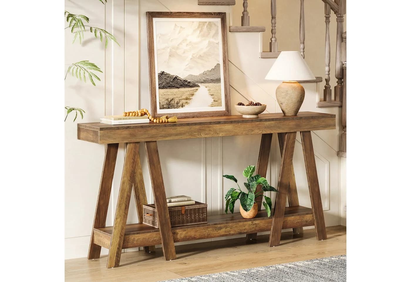 Tribesigns Konsolentisch 180 cm Sofatisch 2-stufiger Flurtisch