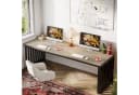 Tribesigns Schreibtisch 180 cm Grau mit Metallgestell Bild 2
