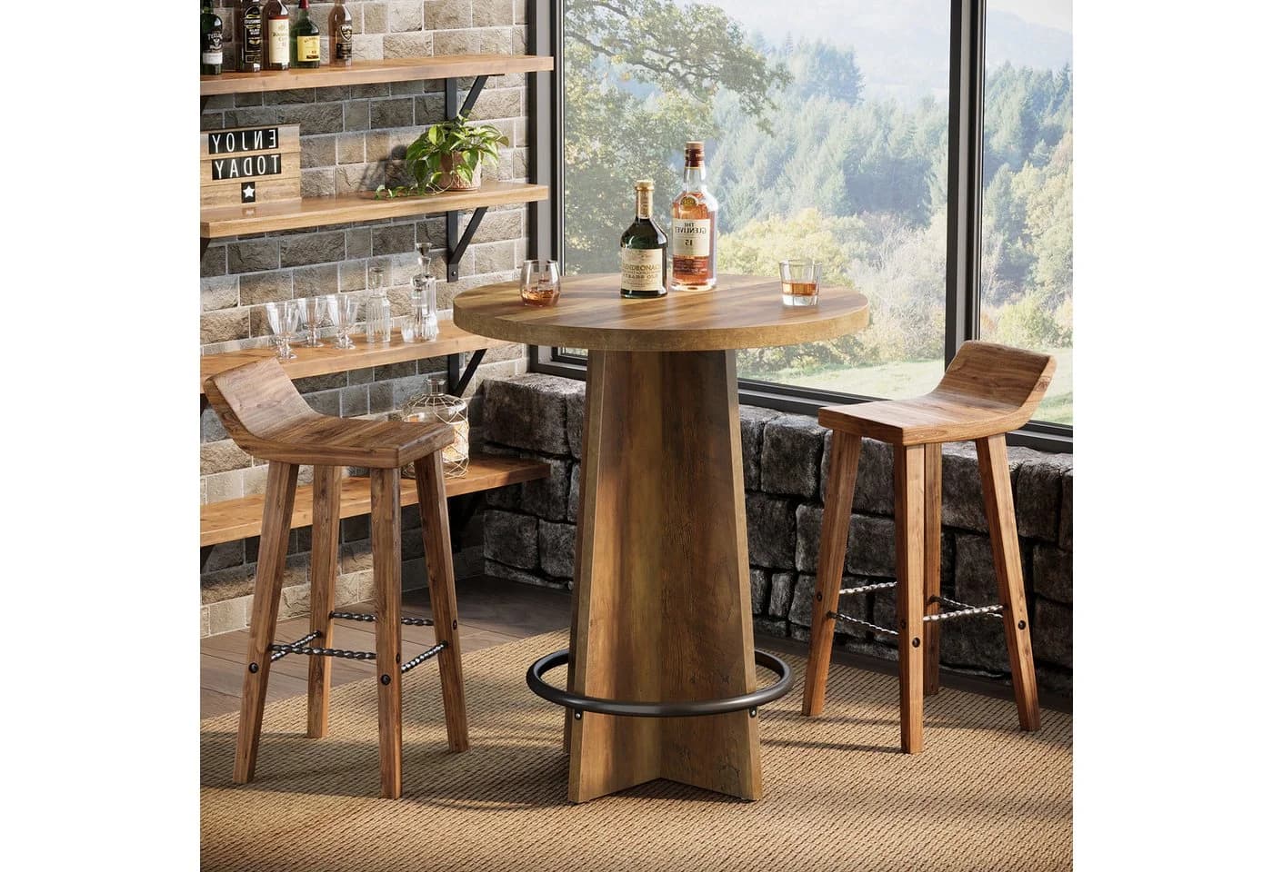 Tribesigns Bartisch 95 cm Runder Stehtisch Küchentisch
