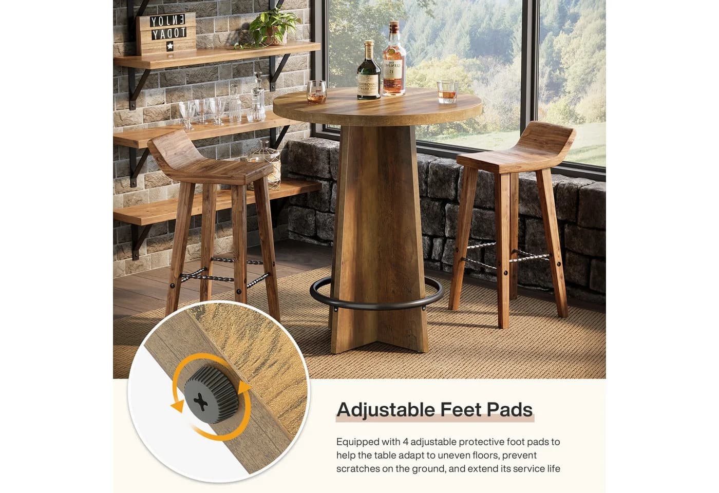 Tribesigns Bartisch 95 cm Runder Stehtisch Küchentisch - Bild 5