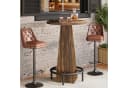 Tribesigns Bartisch 95cm Rund Braun MDF Bild 1