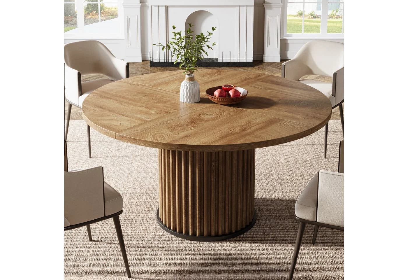 Tribesigns Runder Esstisch 120cm Schwarz - Bild 2