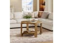 Tribesigns Runder Couchtisch Massivholz Nussbaum 80 cm mit Ablage Bild 5