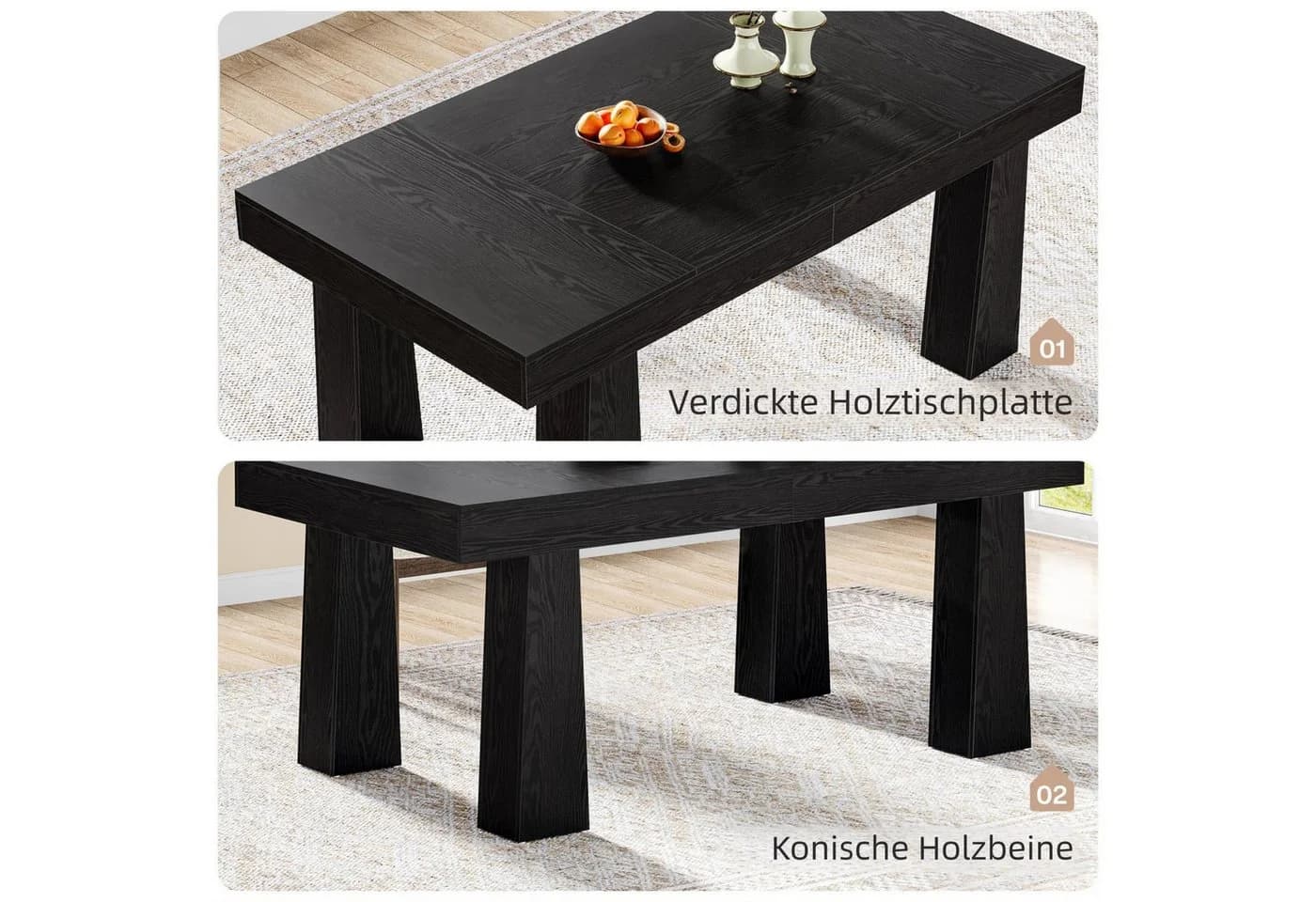 Tribesigns Schreibtisch 160x80 cm Schwarz Industriell Bürotisch - Bild 4