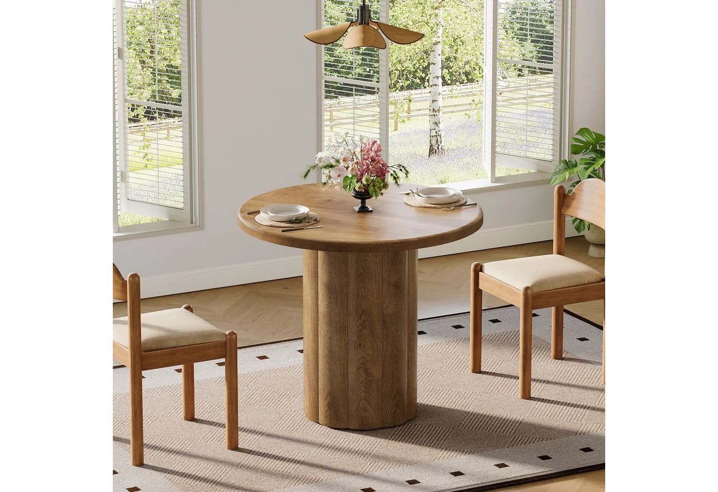 Tribesigns Esstisch 80 cm Landhaus-Design für 4 Personen - Bild 2