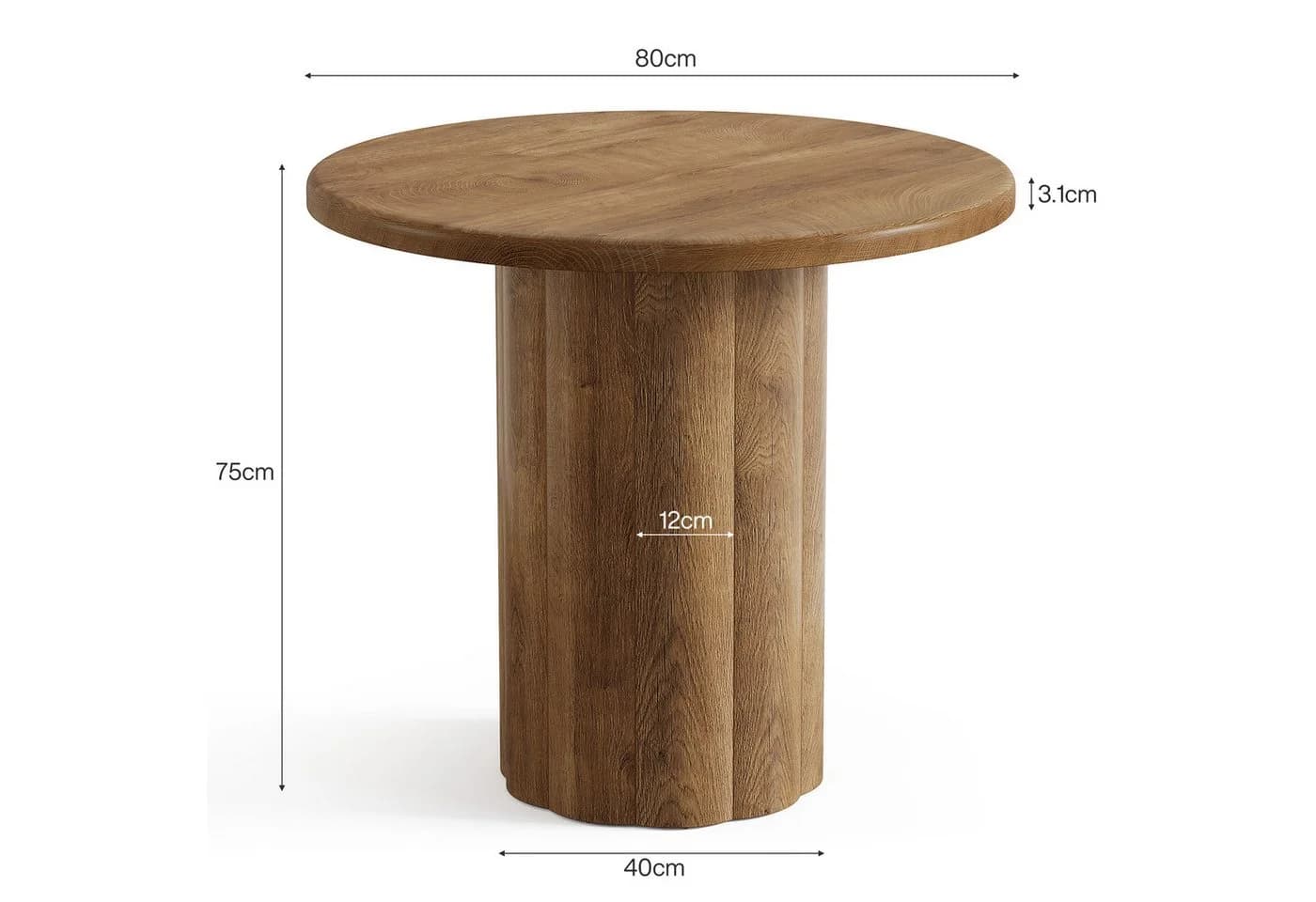 Tribesigns Esstisch 80 cm Landhaus-Design für 4 Personen - Bild 5