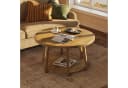 Tribesigns Runder Couchtisch 80 cm mit Stauraum und Holzbeinen Bild 3