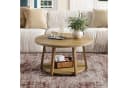 Tribesigns Runder Couchtisch 80 cm mit Stauraum und Holzbeinen Bild 4