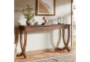 Tribesigns Konsolentisch Massivholz Braun Landhaus Design Bild 3
