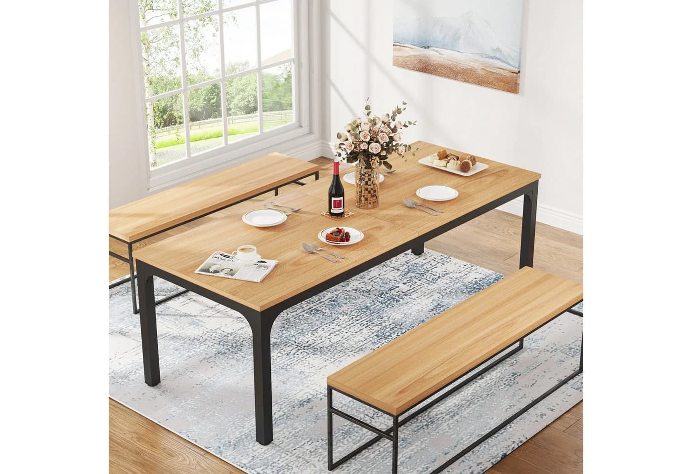 Tribesigns Esstisch 200cm Industrieller Holz-Esstisch für 8-10 Personen - Bild 4