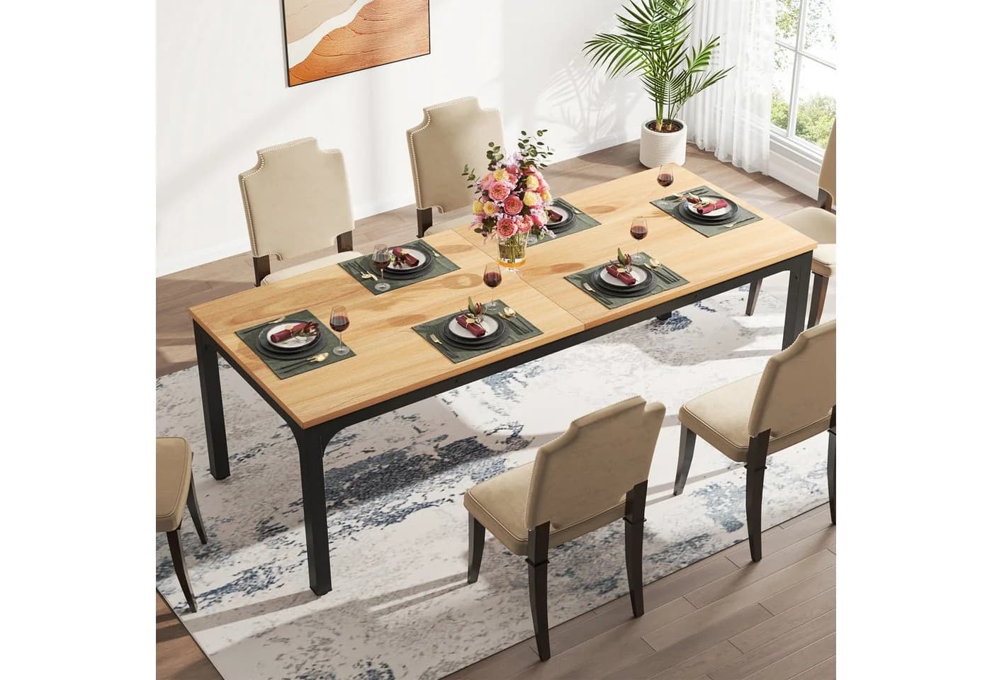 Tribesigns Esstisch 200cm Industrieller Holz-Esstisch für 8-10 Personen - Bild 5