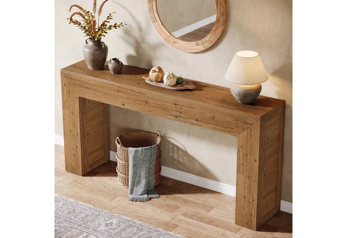 Tribesigns Konsolentisch 160 cm Braun Holz - Bild 3