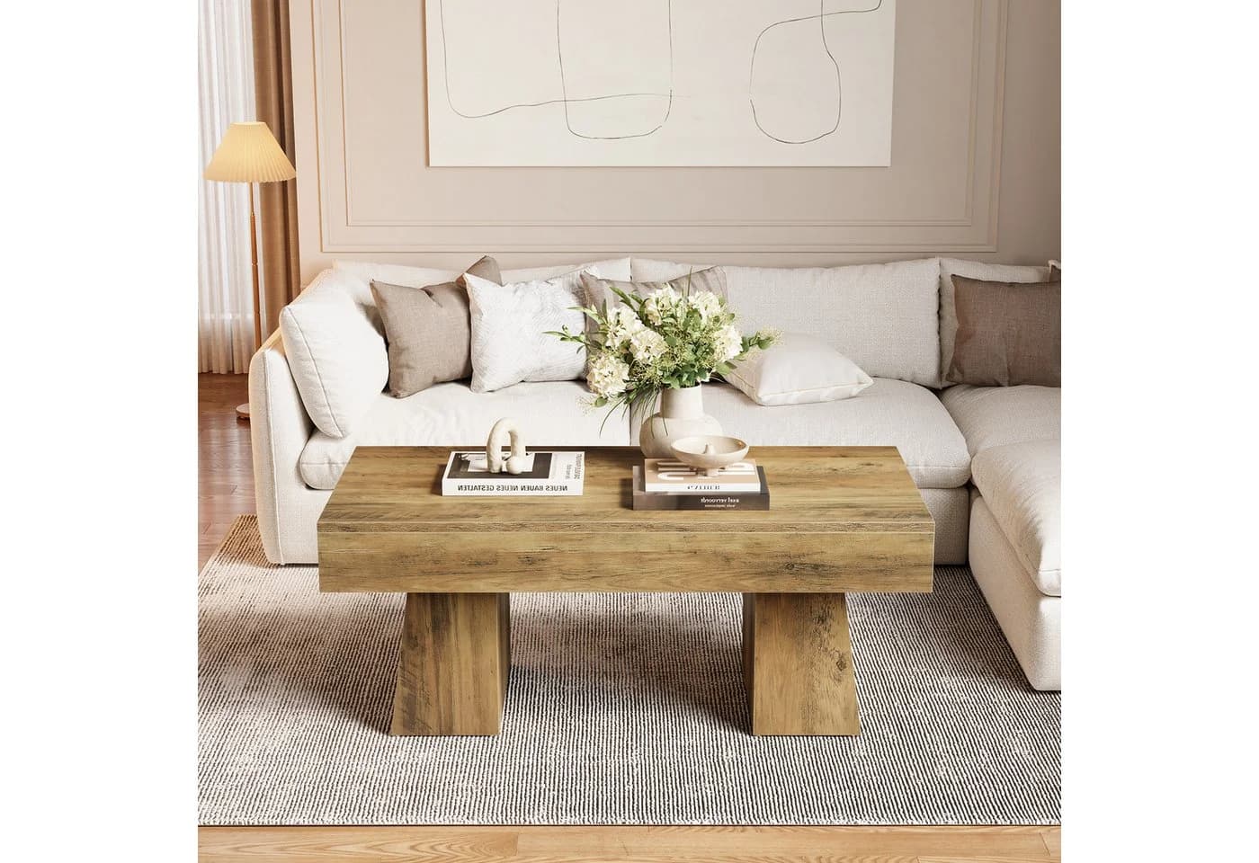 Tribesigns Couchtisch Landhausstil Braun MDF - Bild 5