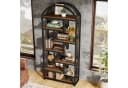 Tribesigns Bücherregal 180cm Bogendesign 7 Fachböden Industrial Braun Schwarz Bild 5