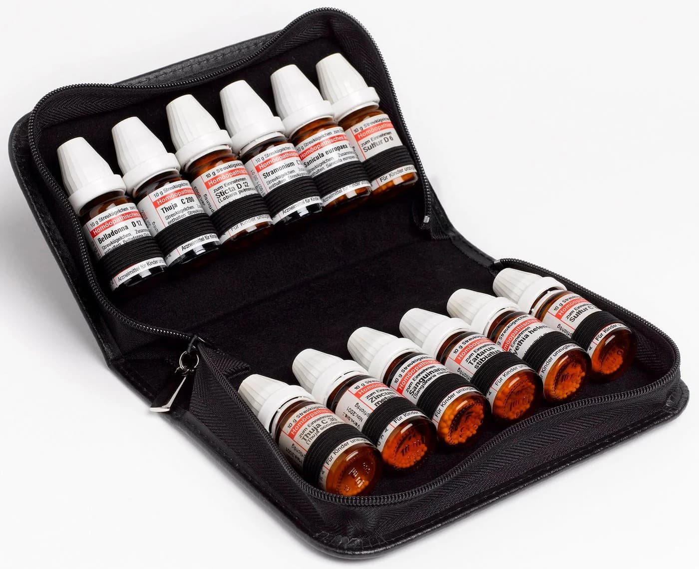 OMEO Aufbewahrungstasche Homöopathie Hausapotheke für 12 DHU Flaschen, Öle, o. Flüssigkeiten - Bild 2