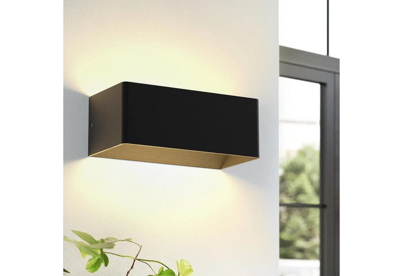 ZMH LED Wandleuchte Schwarz 5W 400lm Metall Außen Innen - Bild 2