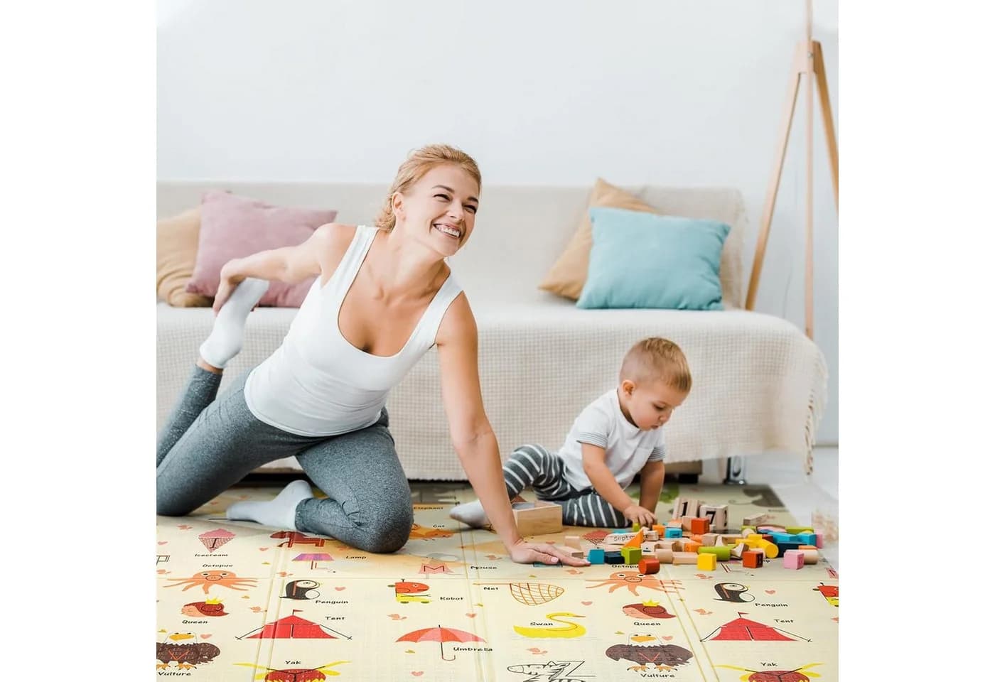 Youyijia Teppichfliese Faltbare Baby-Spielmatte Extra Große Wasserdichte Krabbelmatte