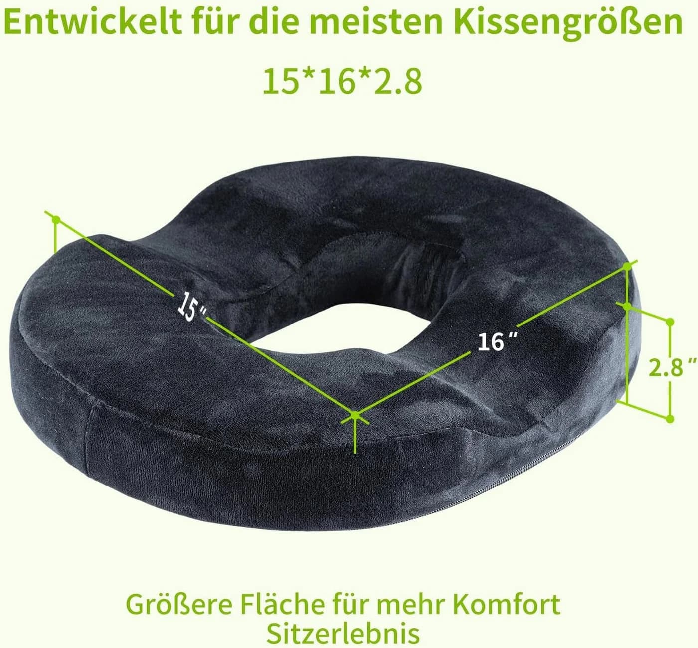 Youyijia Orthopädisches Donut Sitzkissen Memory Foam Steißbeinkissen