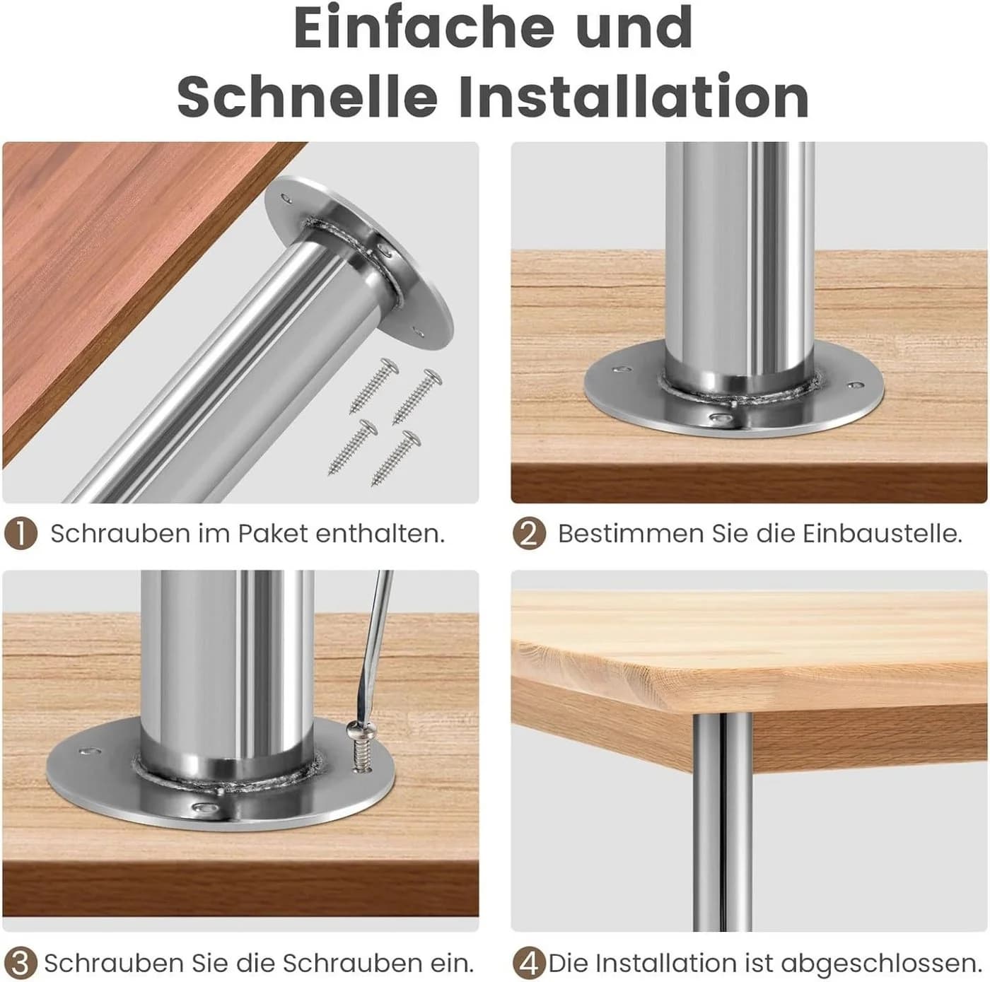Youyijia Tischbein Edelstahl verstellbar silber - Bild 3