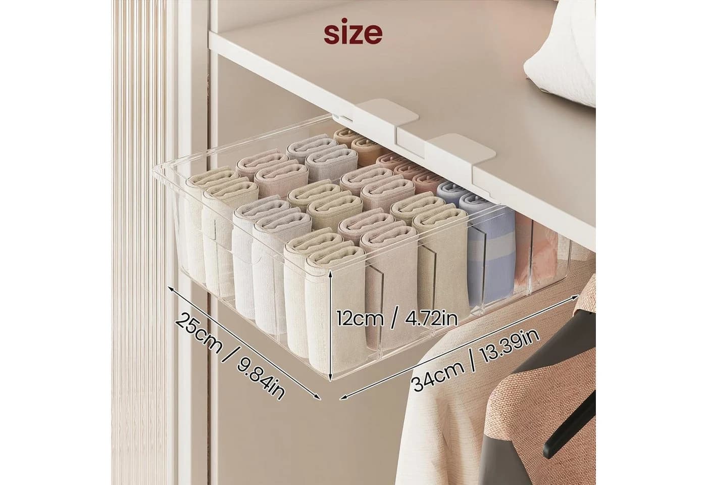 Youyijia Wandmontierte Aufbewahrungsbox für Socken & Unterwäsche