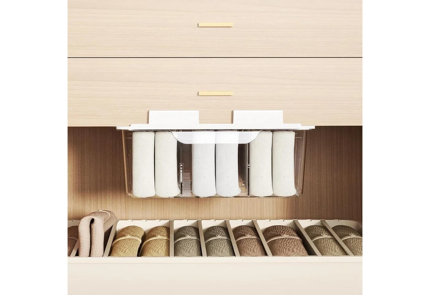 Youyijia Wandmontierte Aufbewahrungsbox für Socken & Unterwäsche - Bild 3