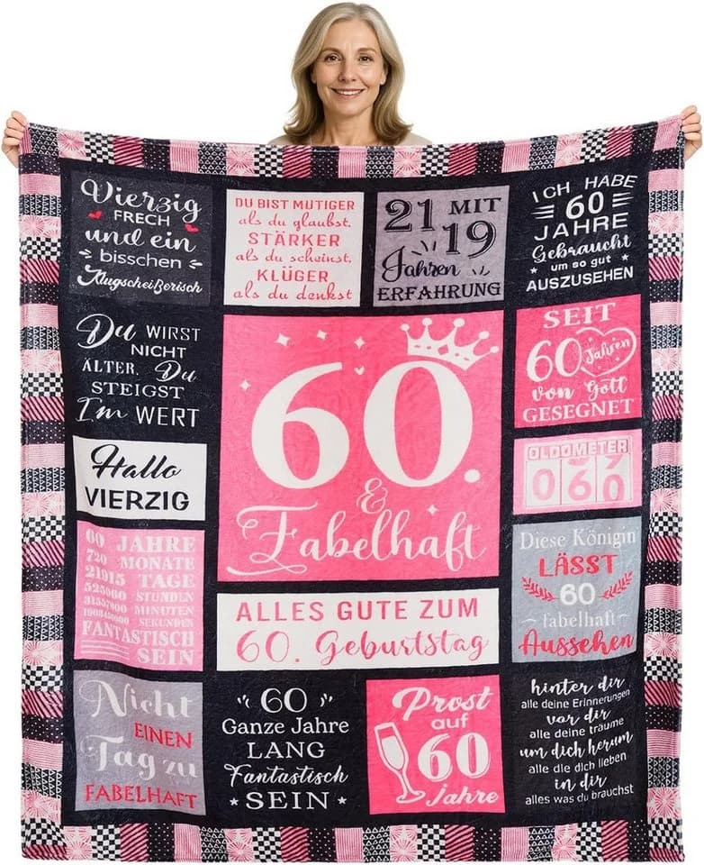 Youyijia Personalisierte Geburtstagsgeschenk-Decke mit Botschaft