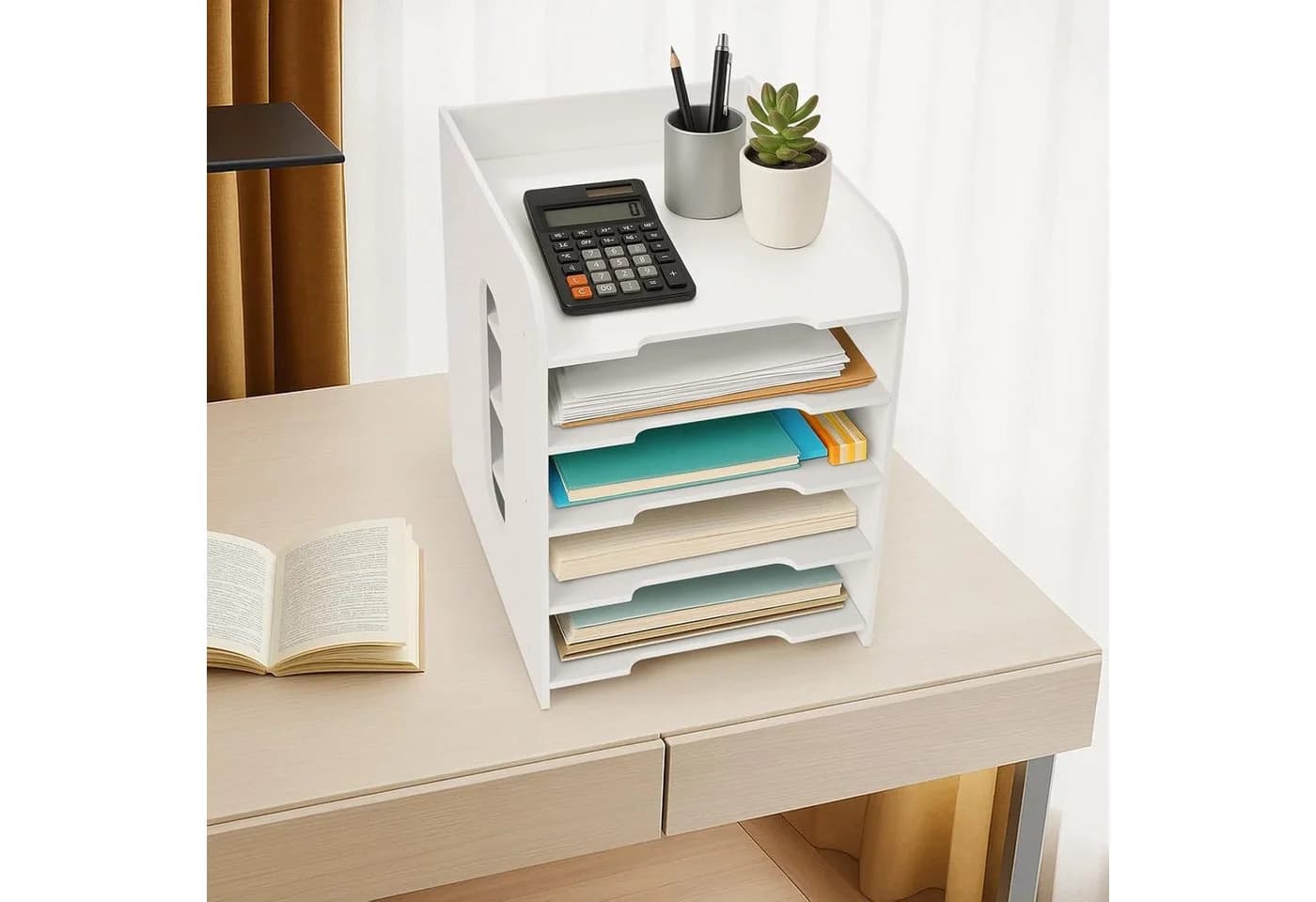 Youyijia Aufbewahrungsbox Dokumentenablage A4 Weiß PVC - Bild 3