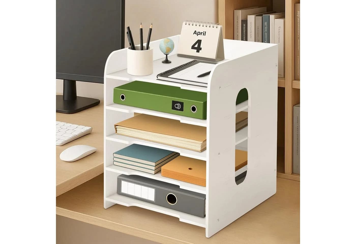Youyijia Aufbewahrungsbox Dokumentenablage A4 Weiß PVC - Bild 4