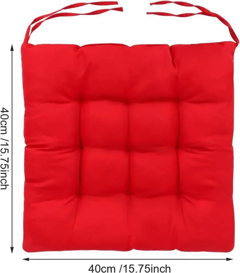 Youyijia Stuhlkissen 4er Set Rot 40x40 cm mit Bindebändern