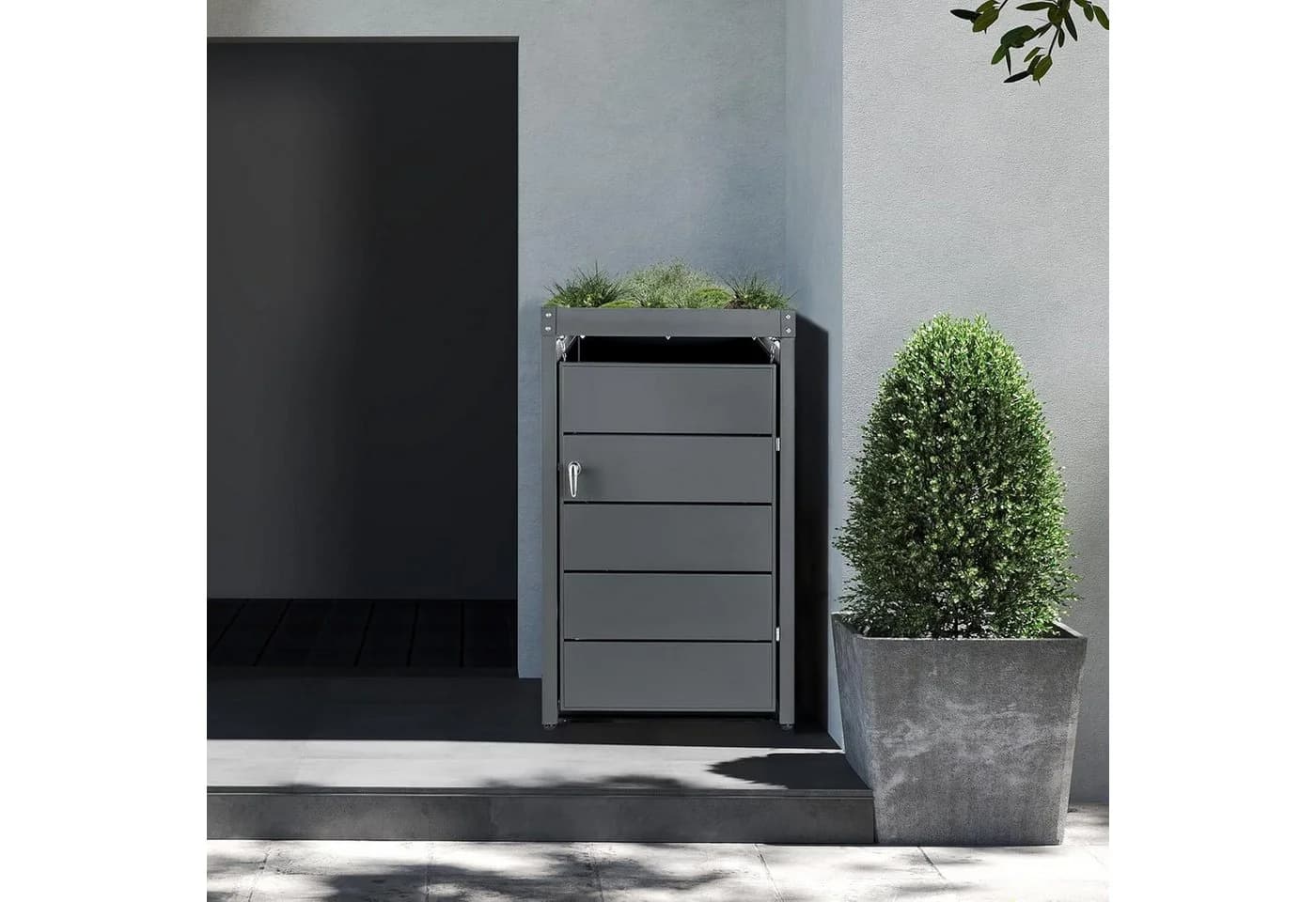 Youyijia Mülltonnenbox für 240L Tonne Grau Metall - Bild 5