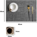 Youyijia Platzset Tischsets Abwaschbar Grau Kunstleder Bild 1