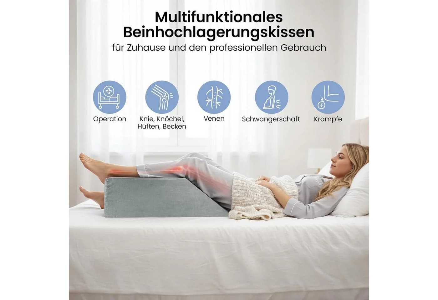 Youyijia Steißbeinkissen Memory-Schaum Keilkissen zum Hochlagern - Bild 5