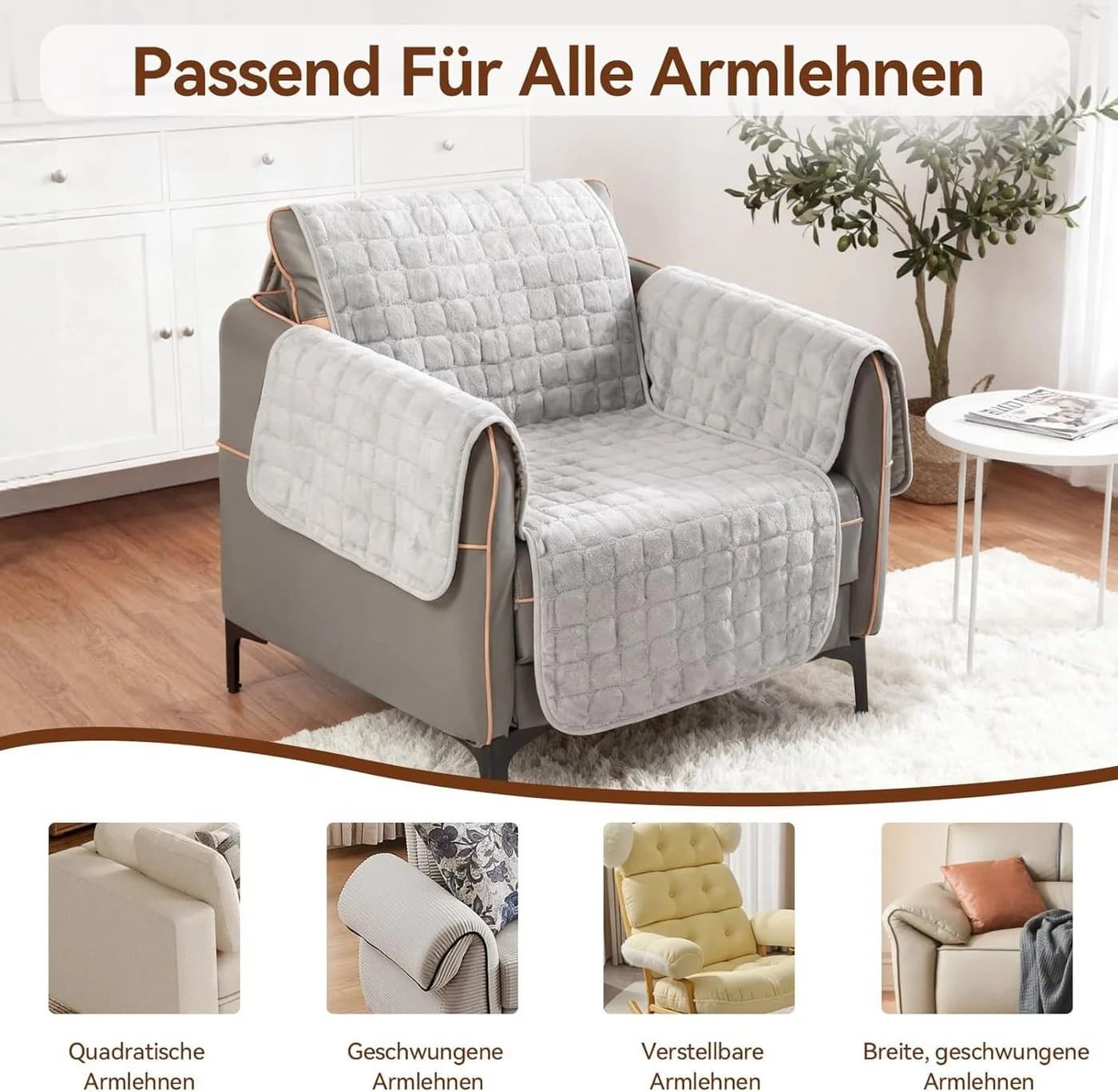 Youyijia Armstuhlschoner für Relaxsessel, Sesselauflage - Bild 3