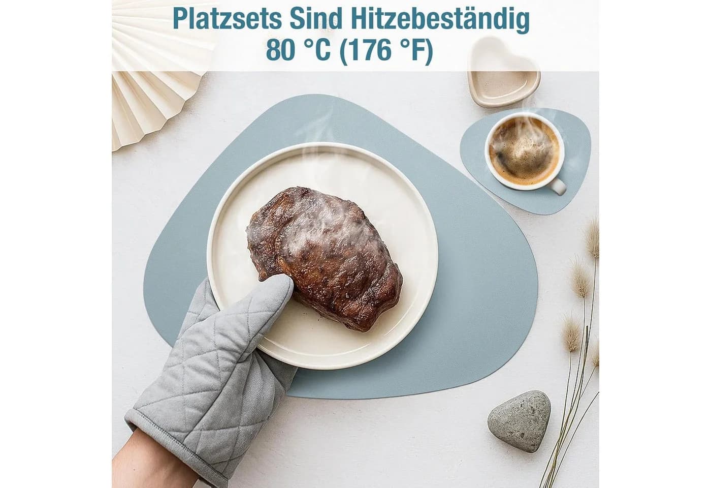 Youyijia Platzset 6er Set Tischset Kunstleder Rutschfest - Bild 3
