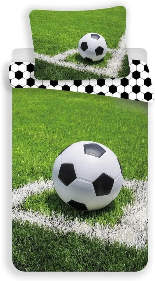 Jerry Fabrics Jugendbettwäsche Fußball 140x200 + 70x90 cm 100% Baumwolle