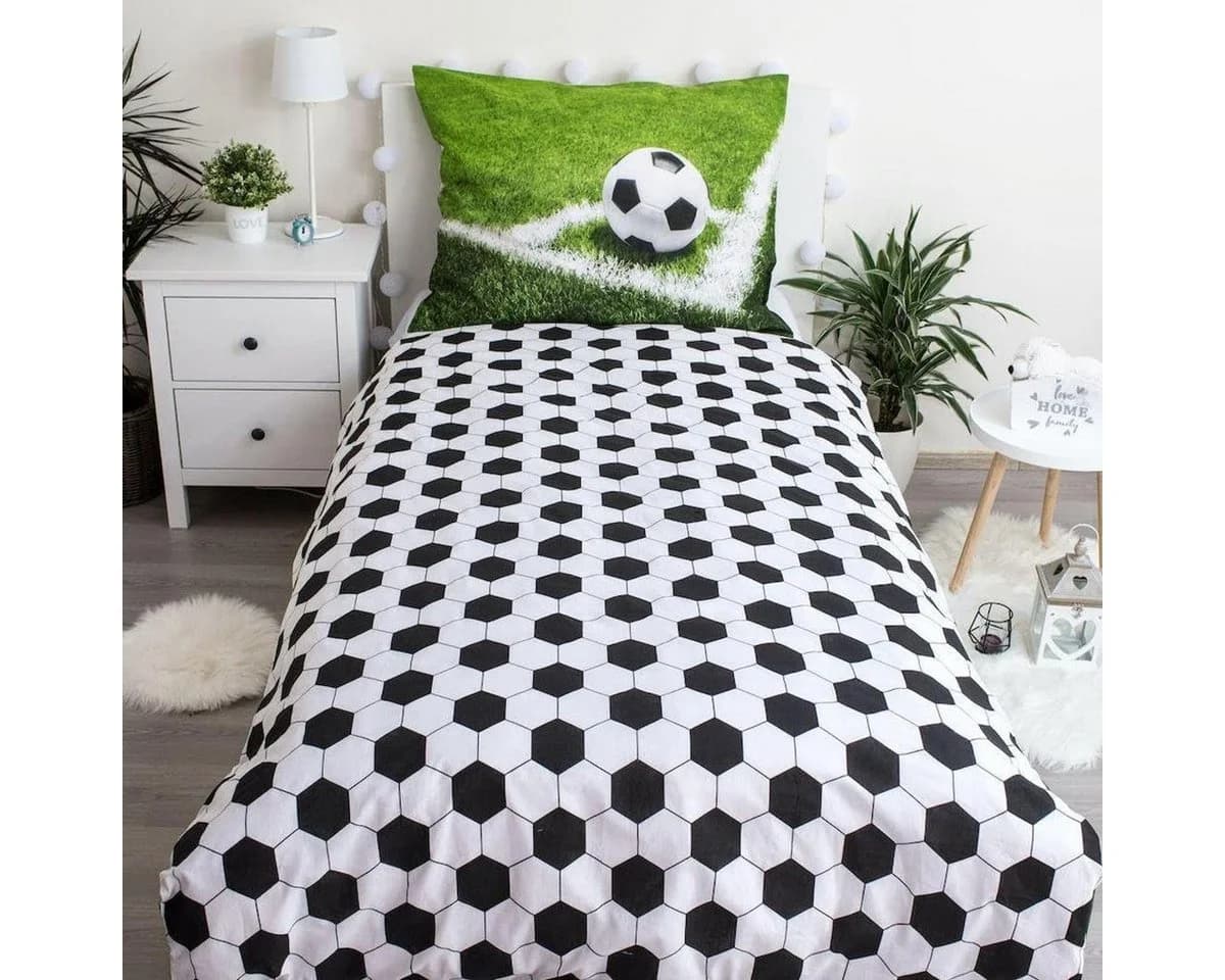 Jerry Fabrics Jugendbettwäsche Fußball 140x200 + 70x90 cm 100% Baumwolle - Bild 3