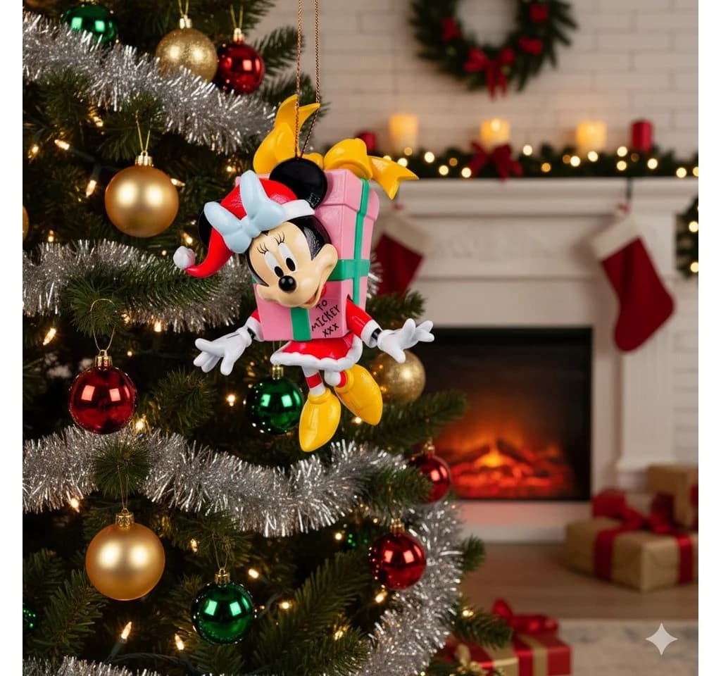 Disney Weihnachtsbaumkugel Minnie Mouse 3D-Optik Bunt PVC